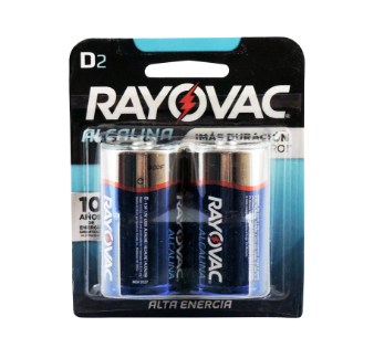 Bateria Rayovac Alcalina D2 Alta Energía