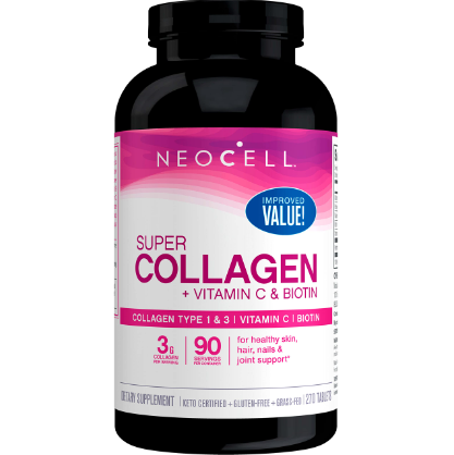 Super Collageno + Vitaminas y Biotina, Neocell 60U