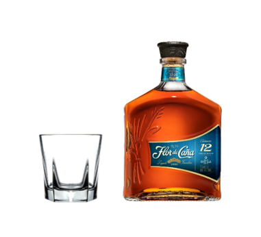 Ron Flor de Caña 12 años 750 ml + 1 Vaso gratis
