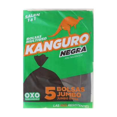 Bolsa Basura Kanguro Jumbo negras pte 5 bolsas