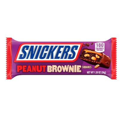 Chocolate Snickers peanut brownie barra