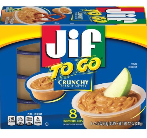 Mantequilla de Mani to go Crunchy JIF 12oz caja 344g
