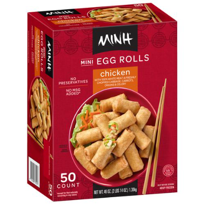 Mini Egg Rolls con Pollo, Marca Minh 50U