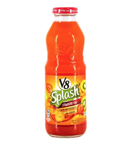 BEBIDA SPLASH STRAWBERRY KIWI BOTELLA  V8 16Oz 473 mL