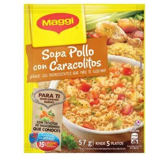 Sopa de Pollo Maggi con Caracolitos