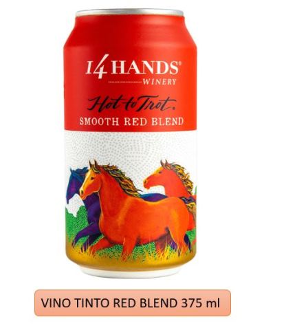 Vino Tinto 14 HANDS HOT TROT RED BLEN lata 375 ml