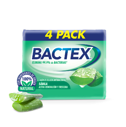 JABON BACTEX ALOE 4PACK 100G
