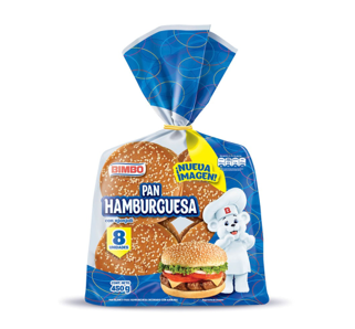 Pan para hamburguesa, Marca Bimbo, Empaque 450 g
