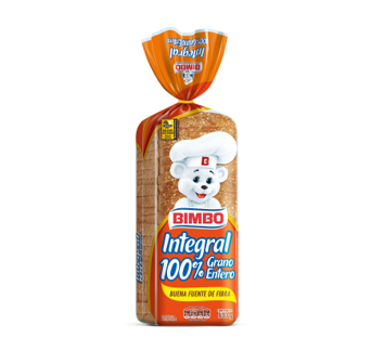 Pan cuadrado integral grande, Marca Bimbo, Empaque 630g