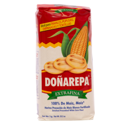 Harina de maíz blanca, Marca Doñarepa, Empaque 1 kg