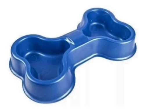 Comedero P/Perro Plastico Doble 23cms Hueso 
