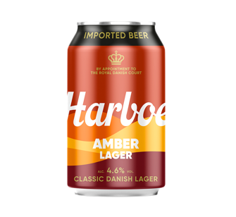 CERVEZA HARBOE AMBER LAGER LATA 330ML