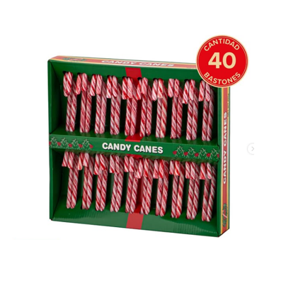 Bastones de Caramelo Sabor Menta, Candy Canes 40 u