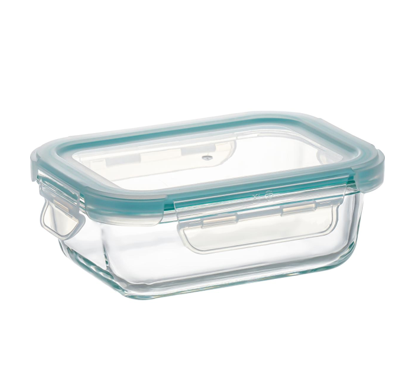 TAZA VIDRIO RECT TAPA PLAST. 640ML