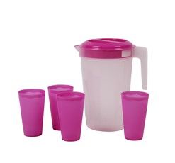 Pichel Plástico con 4 Vasos Homestar