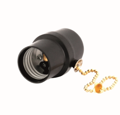 Socket  C/Con Cadena P/Bombillo y Toma MS-217AS

