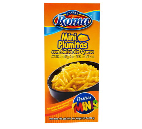 Mini plumas roma c/queso 150g
