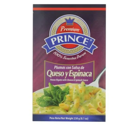 Plumas queso y espinacas 230g