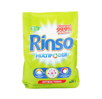 Detergente Rinso Antibacterial Multipoder 900g