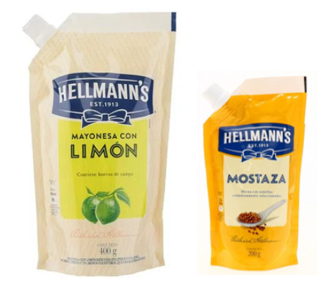 Mayonesa Hellmann´s con Limon 400 ml + Mostaza 200g