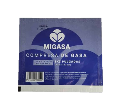 Compresa de Gasa Migasa algodón 7.62 x 7.62 cm uni