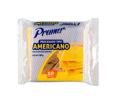 Queso Procesado Tipo Americano, Marca Premier 160g