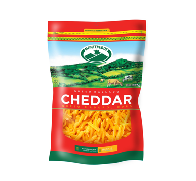 Queso Cheddar Rallado Monteverde 227g