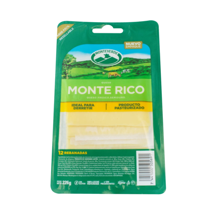 Queso Monte Rico Rebanado, 226g
