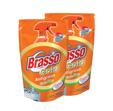 Brasso antigrasa limon 2 pack 500mL