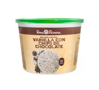 Helado Vainilla chips 1/2 galon dos pinos