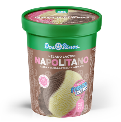 Helado Napolitano Sabor Fresco Leche 500g Dos Pinos 1/4  Gal