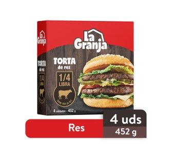Torta de Res 1/4 Libra La Granja 4unid 452g