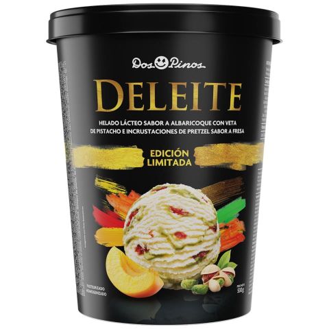 Helado Deleite Albaricoque con veta de pistacho 530g 1/4 de gal