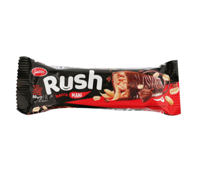 Chocolate Rush con Maní, Marca Gallito, 50g