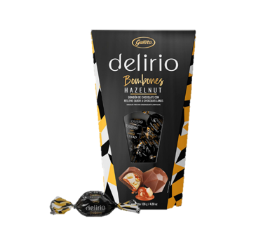 Bombon delirio con chocolate relleno sabor avellanas Gallito 136 g