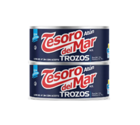 Atun Tesoro del Mar Trozos aceite soya 2pack 140g c/u