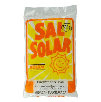 Sal Solar  Sin  flúor  Bolsa 500g 
