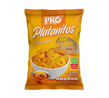 Platano con Miel de Abeja, Marca Pro 65g