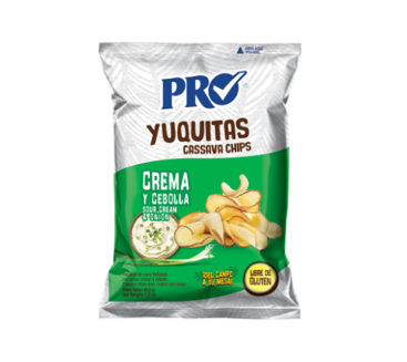 Yuquitas Sabor Crema Cebolla, Marca Pro, 42.5g