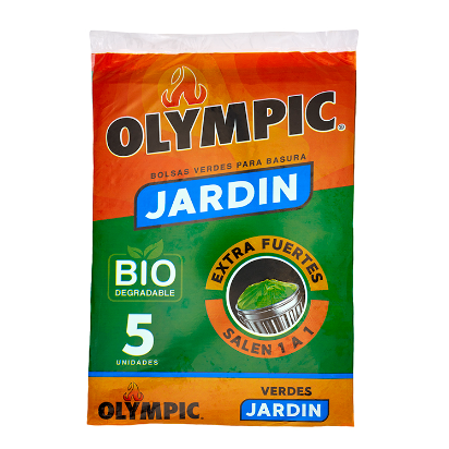 Bolsa Verde Jardin,Marca Olympic 5u Oxo biodegradable  85 x 113 cm

