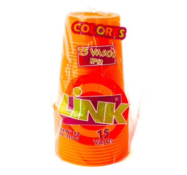 VASO DESECH.LINK COLOR NARANJA #12 C-50*15