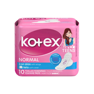 Toalla Kotex norm c/a teens Normal C/alas
