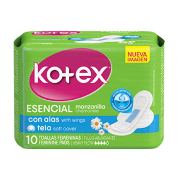 Toalla kotex esencial manzanilla c/a 10un