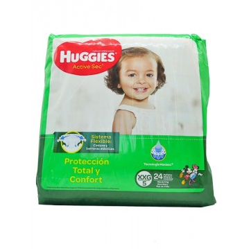 Pañales Huggies Active Sec Verde XXG 23 Unidades