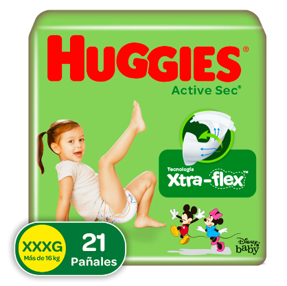 Pañal Active Sec Higgies XXXG Jumbo 6x22