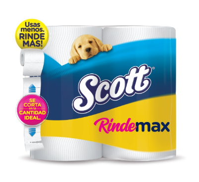 Papel Higienico Scott Rindemax Amarillo 4 rollos