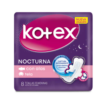Toallas Kotex con Alas 8 Unidades