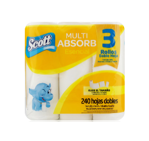 Toalla Cocina Scott Blanca 3 Rollos Doble Hoja