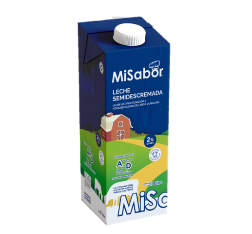 Leche Semidescremada 2% Grasas Mi Sabor, 1L