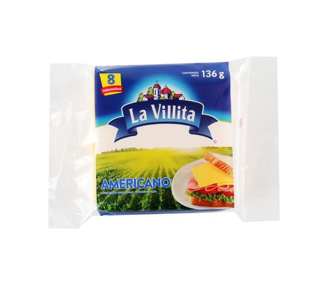 Queso Americano Rebanado La Villita 136g 8 rebanadas